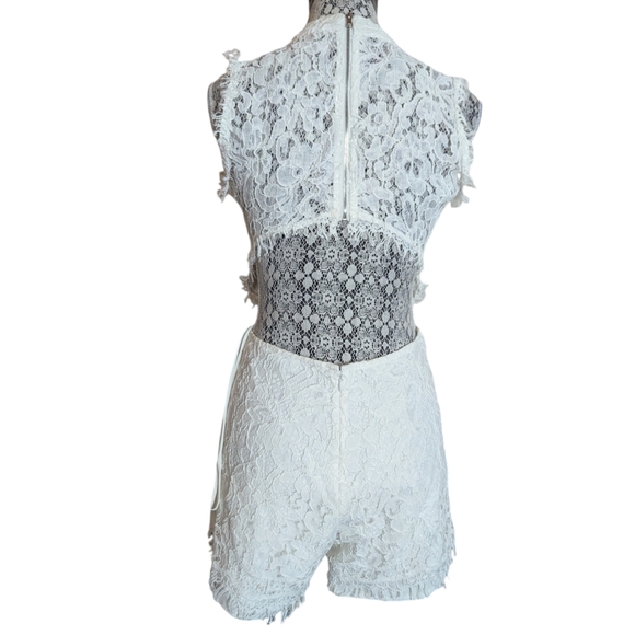 Alexis Cut Back Lace Romper - Picture 1 of 10